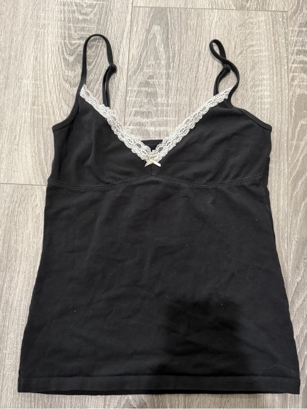 brandy melville Black Lace-Trim Camisole Tank
